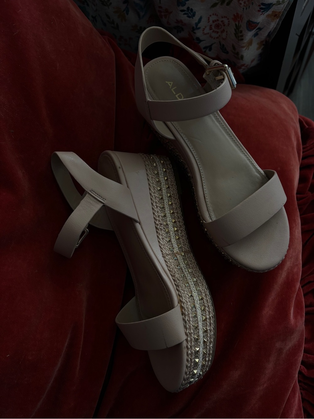 Aldo Neutral Blush Platform Espadrille Sandals